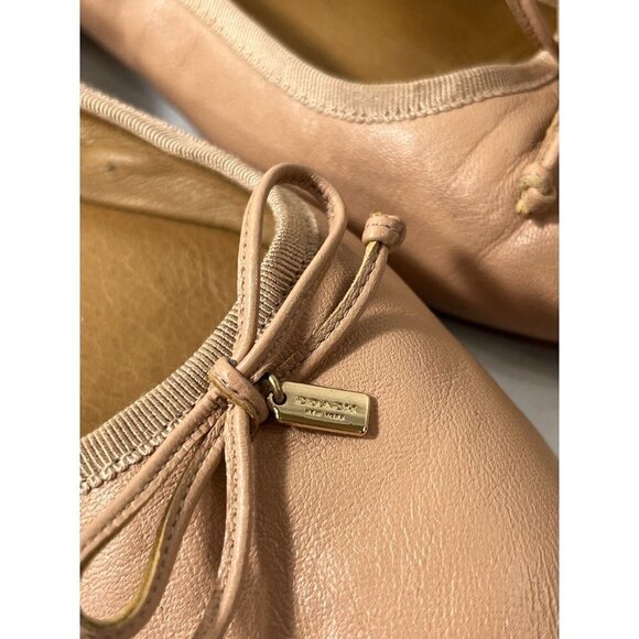 COACH “Flatiron” Nude Leather Round Toe Slip On Ballerina Flats, Women’s 9.5 B - Picture 12 of 13